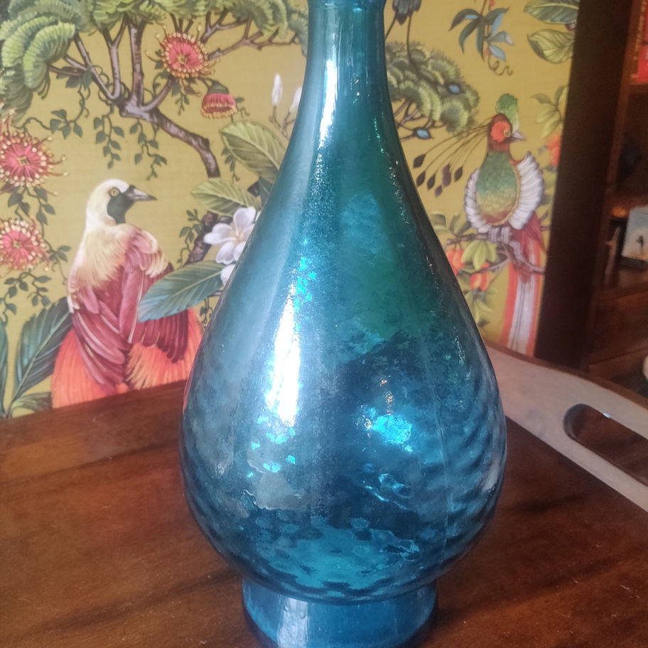 Vintage Empoli Italian vase with bubble effects