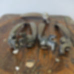 Antique brass window latches set of 2 left and right and one odd one