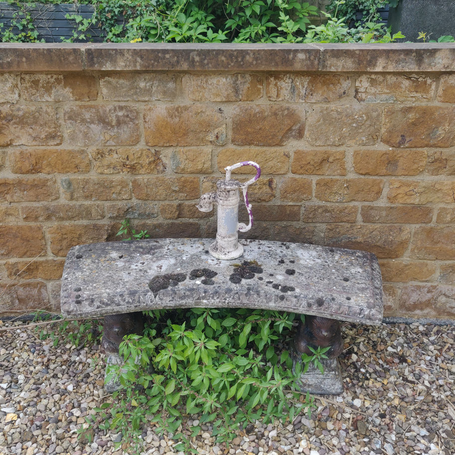 Vintage pottery/clay decorative hand pump very unusual
