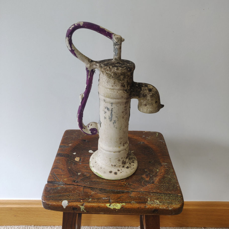 Vintage pottery/clay decorative hand pump very unusual