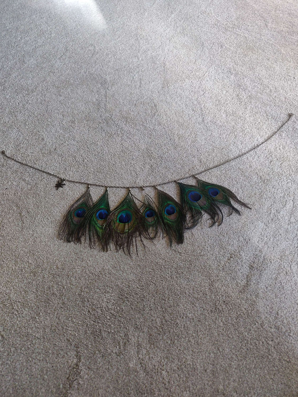 Miniature : peacock seven feather vintage necklace