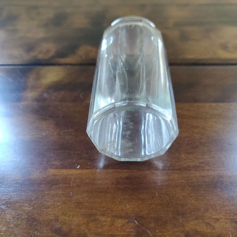 Silver topped and cut ribbed glass dressing table bottle