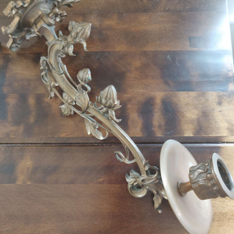 sconces pair of solid brass