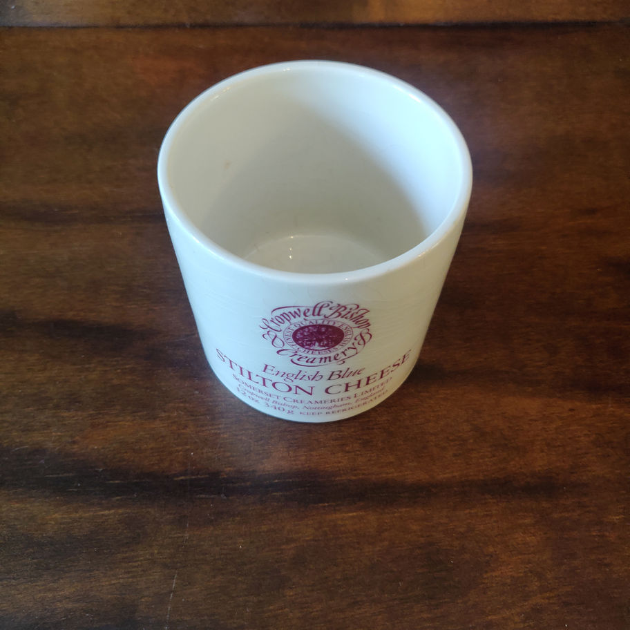 Stilton English blue storage jar decorative