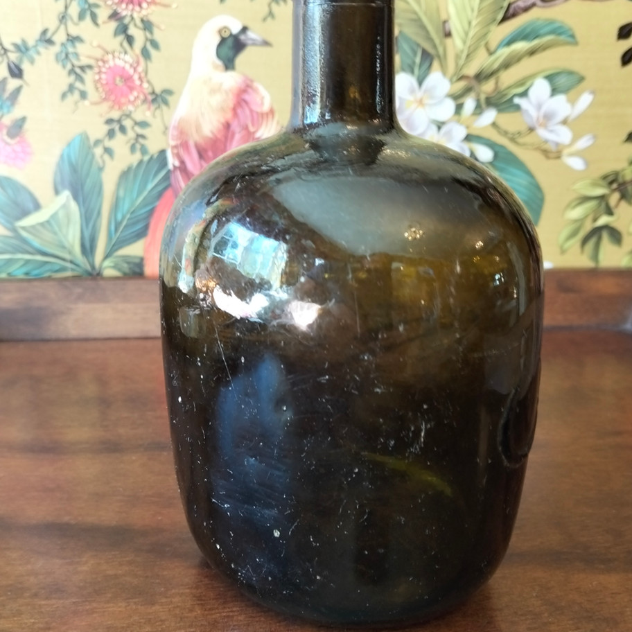 Antique James Buchanan’s Whisky Bottle – Edward VII Era – Embossed olive green
