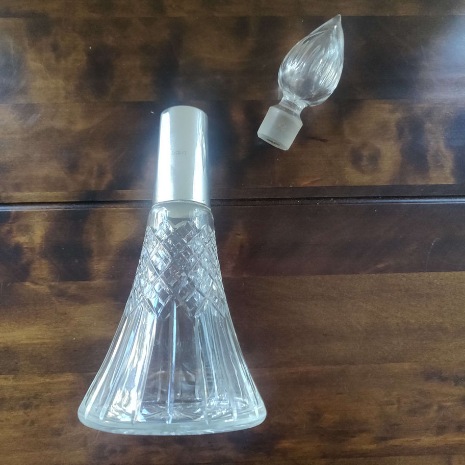 Antique we believe London 1903 silver hallmarked dressing table perfume bottle