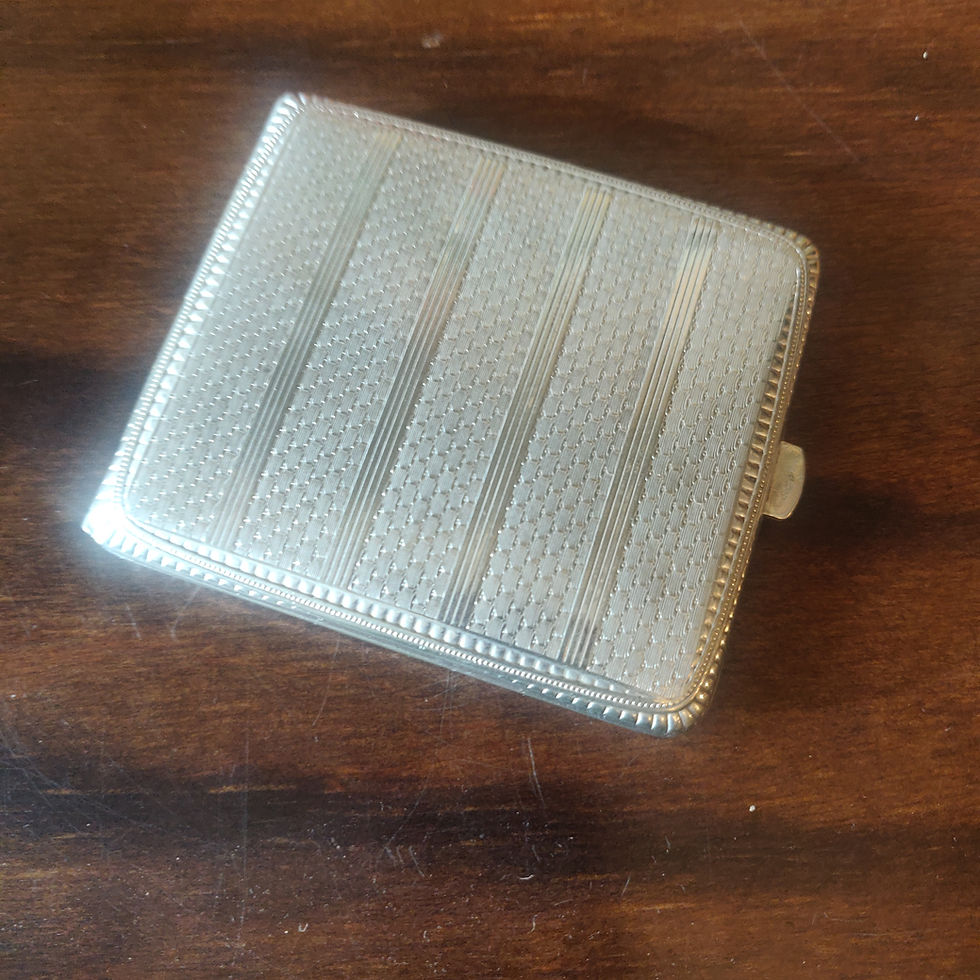 Vintage art deco German ( alpacca) engine turned art deco cigarette/ card case