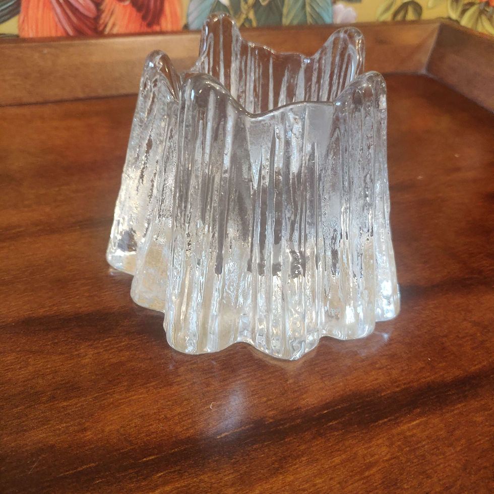 Vintage nybro swedish volcano crystal glass candle holder