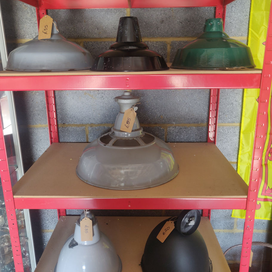 Vintage style industrial enamel light shade