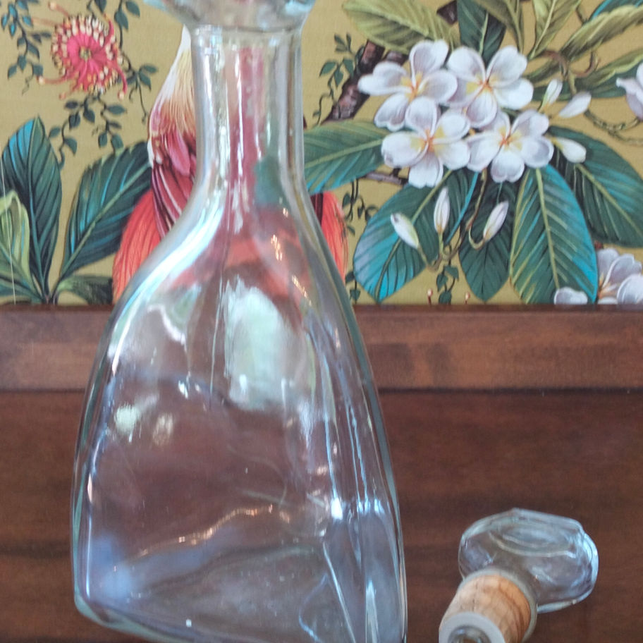 Vintage American Glass Liquor Decanter Bottle with Stopper – Federal Law Forbids