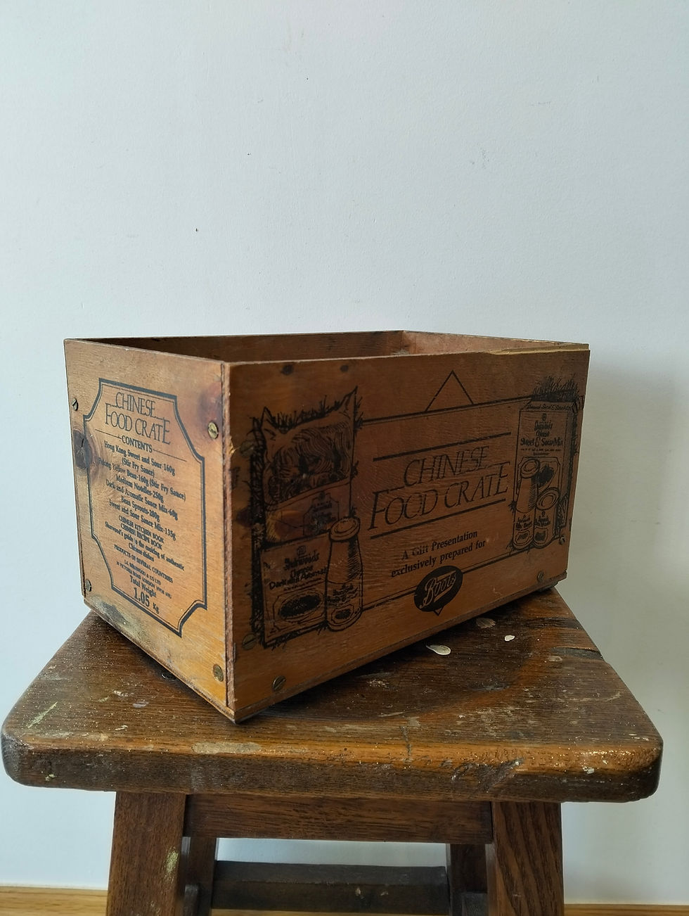 Thumbnail: vintage wooden Sharwood’s “Chinese Food Crate a gift prepared for boots rare!!