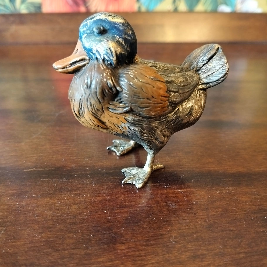 Vintage Cold-Cast Bronze effect Mallard Duck Figurine