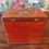 Thumbnail: Vintage Thorne toffee tin in shape of tea caddy with flying duck decorations