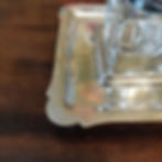 Antique art deco silver plate (epns) and glass bottle ink well marked h m