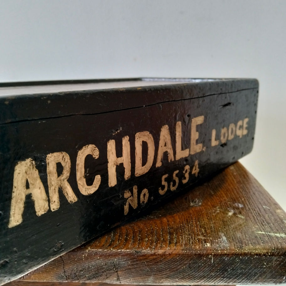 Vintage possibly Masons Archdale Lodge No. 5534 Wooden Fund Collection Box