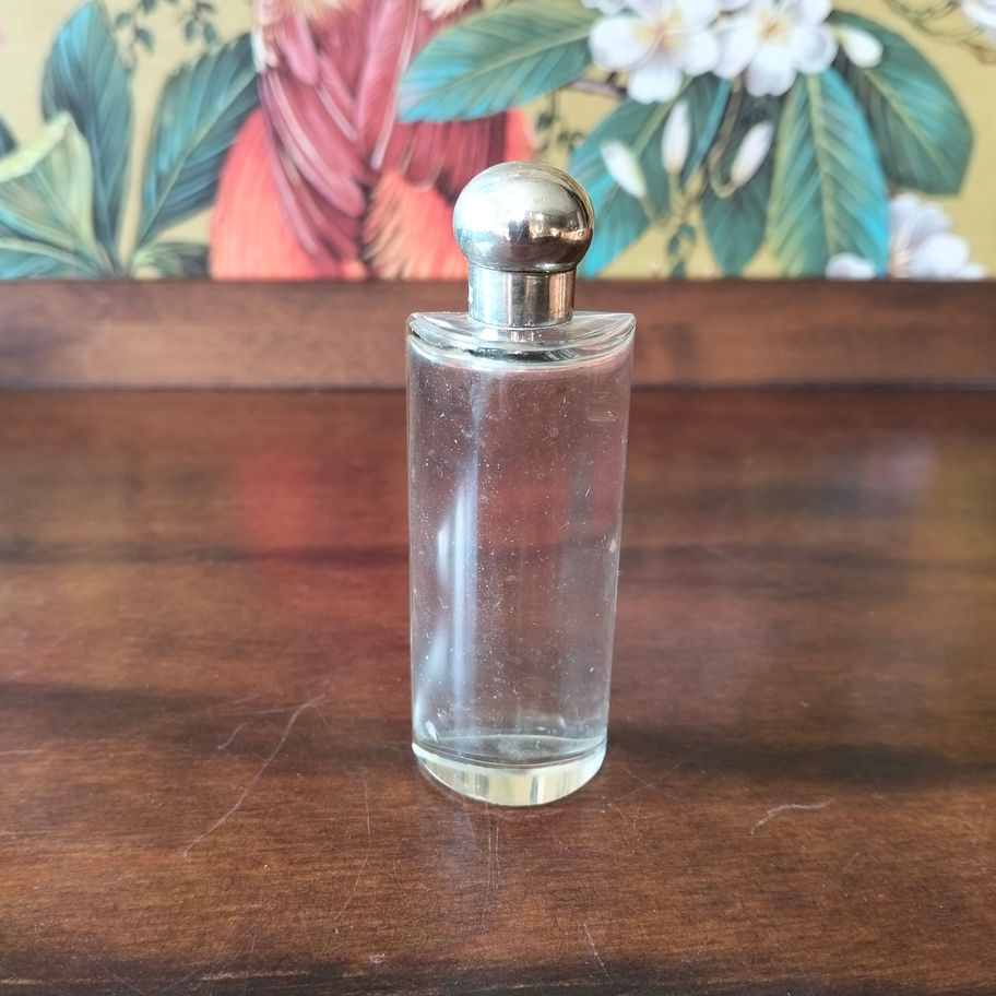 Antique 1902 Edwardian London silver top art deco scent bottle by GB ?