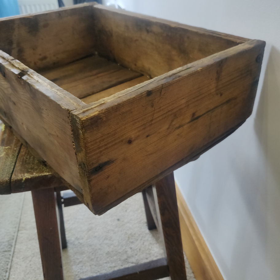 Vintage early 20th century oak crate original not reproduction