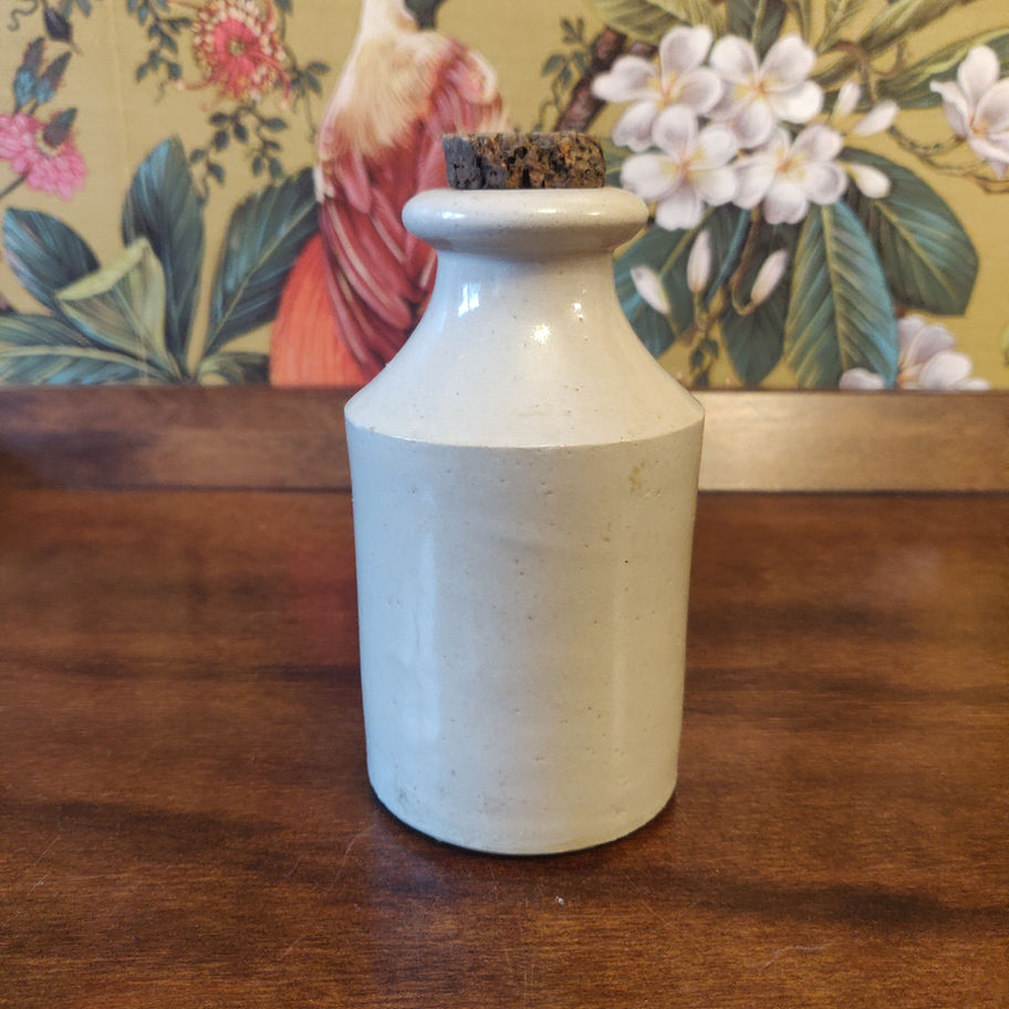 Antique Victorian late 19th century stoneware ink bottle or penny ink bottle