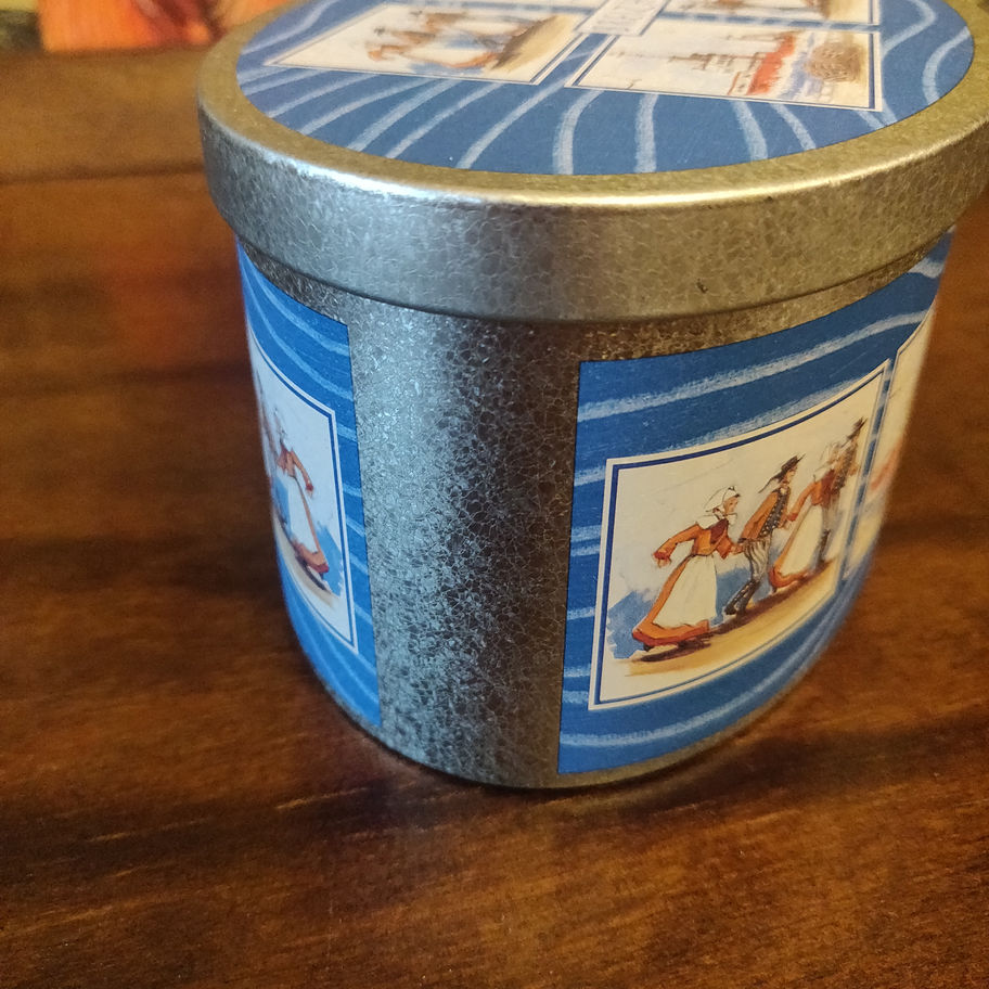 Vintage Breizh ( Brittany France )chocolate tin showing typical French images