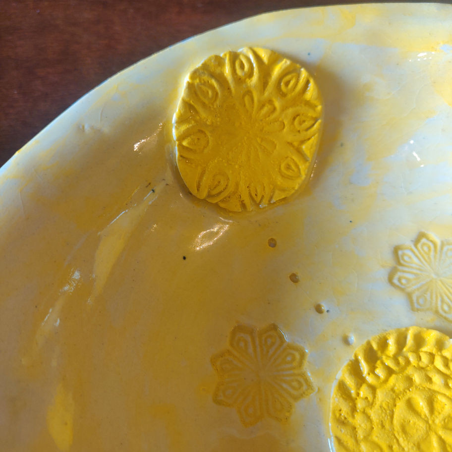 Vintage studio pottery bowl or dish hand made and glazed probably European ?