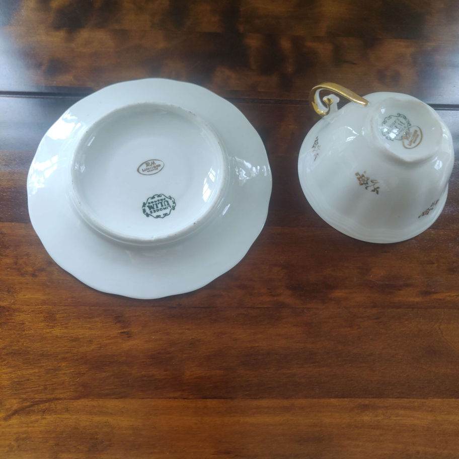 limoges first communion cup and saucer