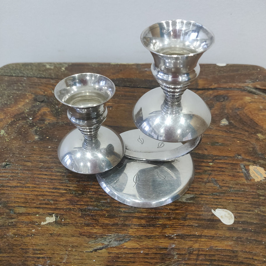 Antique early 20th century two sconce candle holder by Angora silver plate