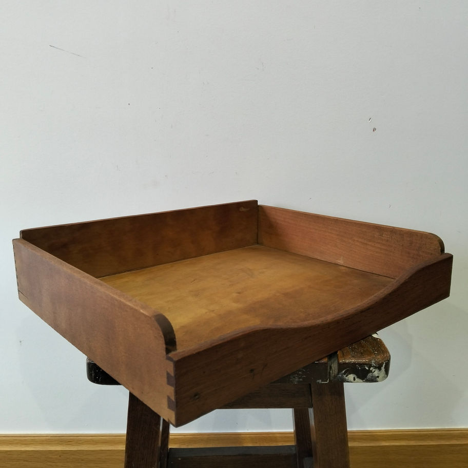 Vintage Dovetailed Wooden Tray | Rustic Desk Tray | Wooden Serving /Display Tray