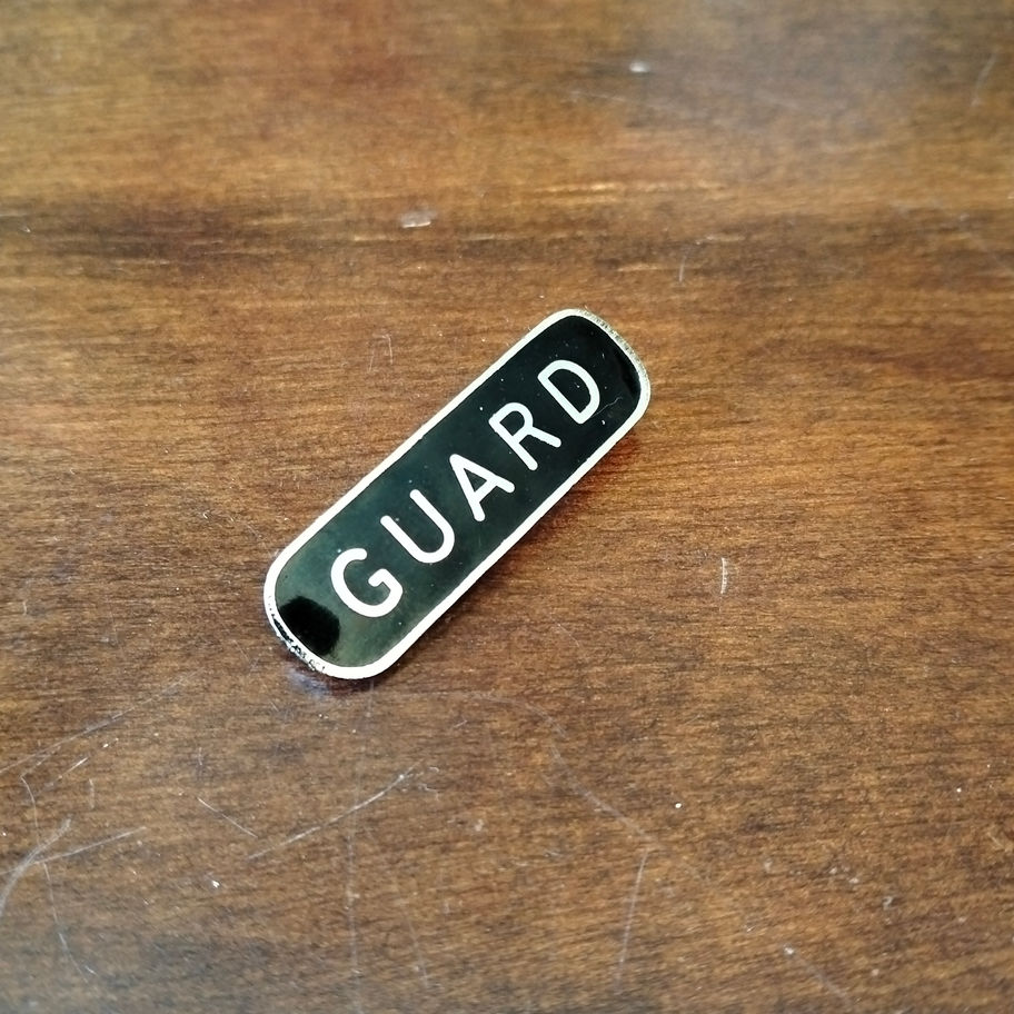 Vintage Railwayana Guard Badge / Pin black enamel
