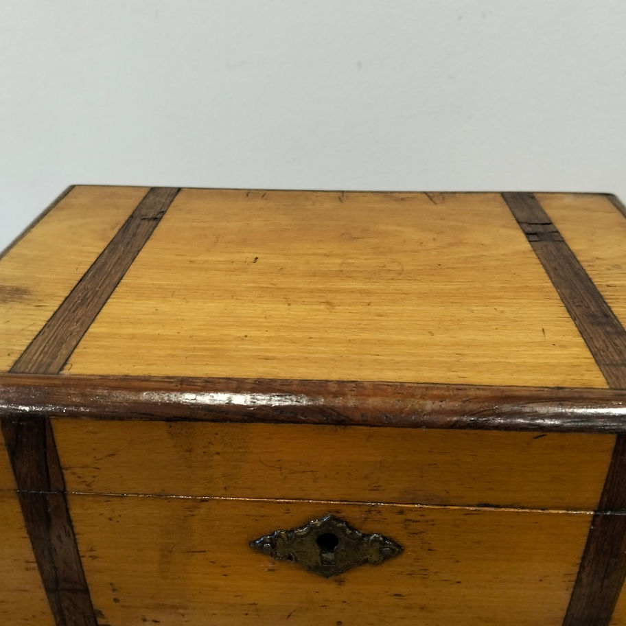 Antique Victorian late 19th or early 20th century cedar or boxwood box