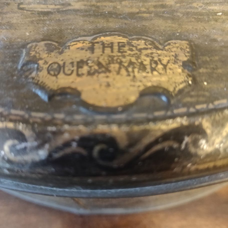 Vintage mid century Benson toffee tin featuring the queen Mary and other ships