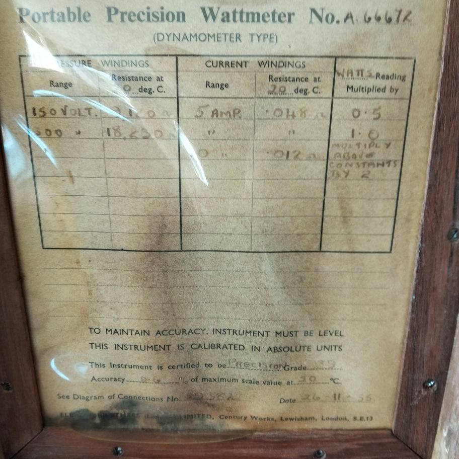 Vintage Portable Precision Wattmeter – Elliott Brothers Ltd, London – 1955