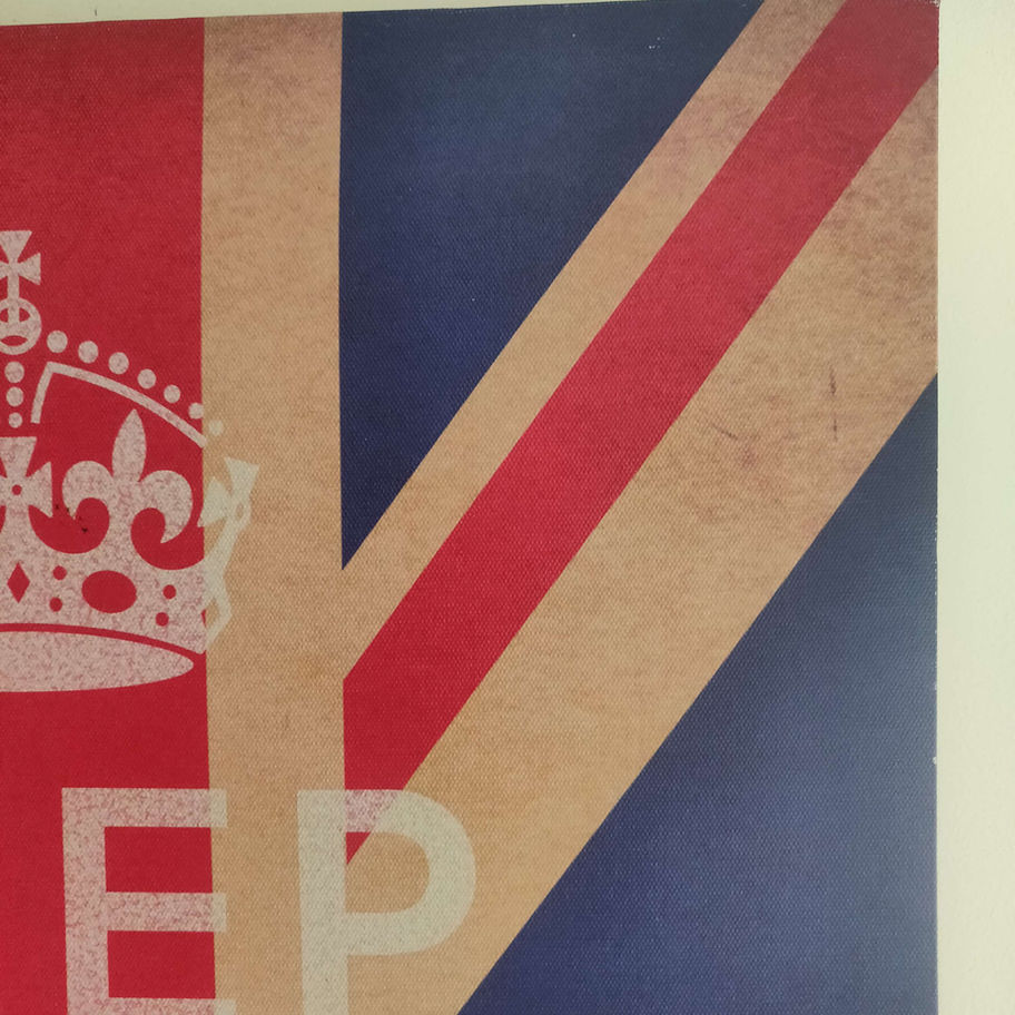 Keep Calm and carry On sign union jack on canvas