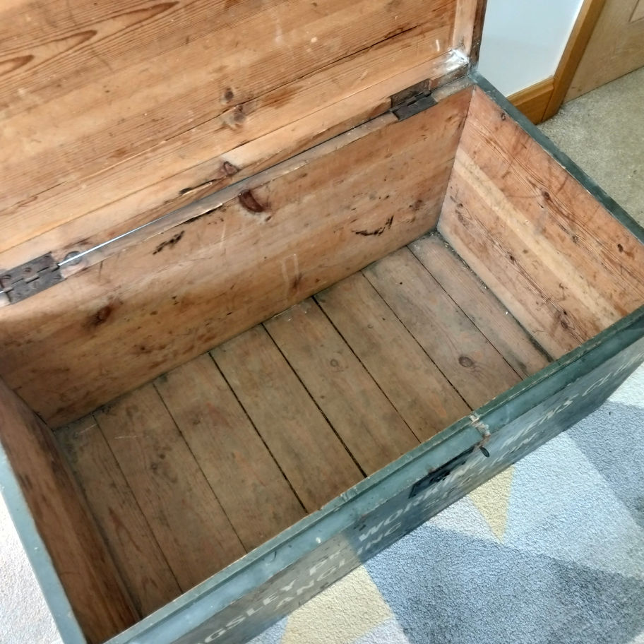 Vintage large Kingsley Park Working Men’s Club Angling Section Wooden Chest