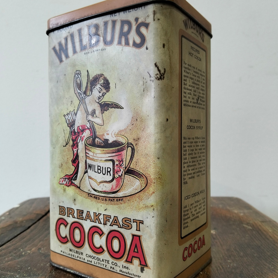 Vintage Wilbur’s Breakfast Cocoa Tin (1lb) – Cupid Design – Philadelphia