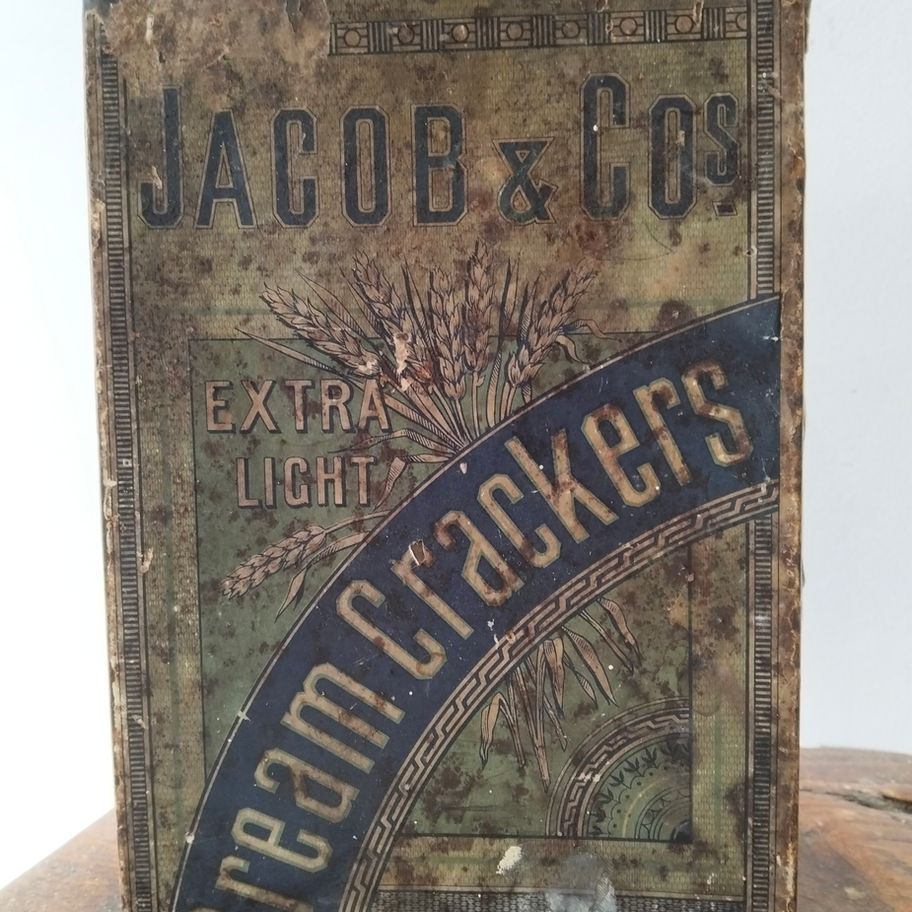 Antique Jacob & Co’s Cream Crackers Tin – Dublin, Ireland – Early 20th Century