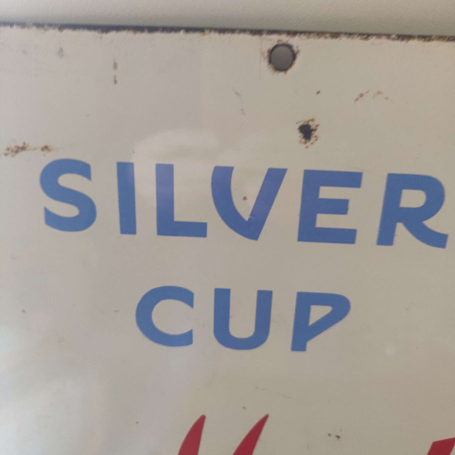 Vintage enamel 1940s Meddocream ice cream sign