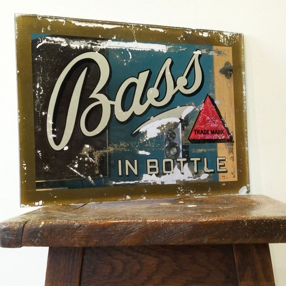 Vintage Bass “In Bottle” Pub Mirror Advertising Sign