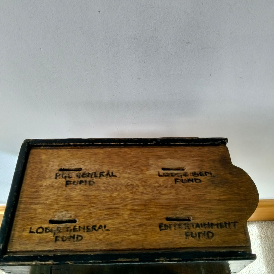 Vintage possibly Masons Archdale Lodge No. 5534 Wooden Fund Collection Box