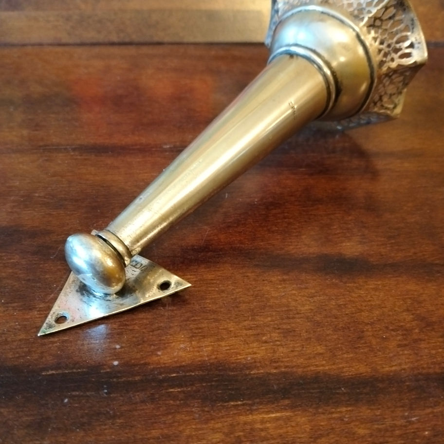Antique silver plate Wall Pocket / Torchère with Pierced Gallery car posey