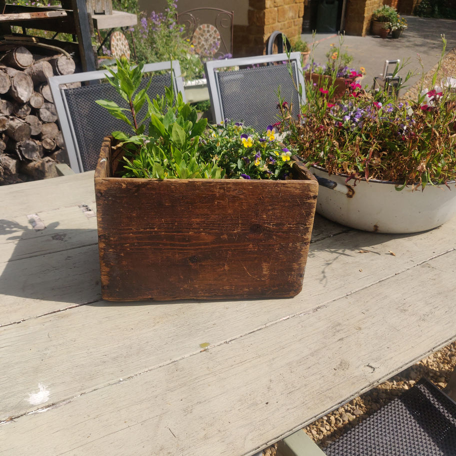Antique early 20th century oak crate original not reproduction!!!