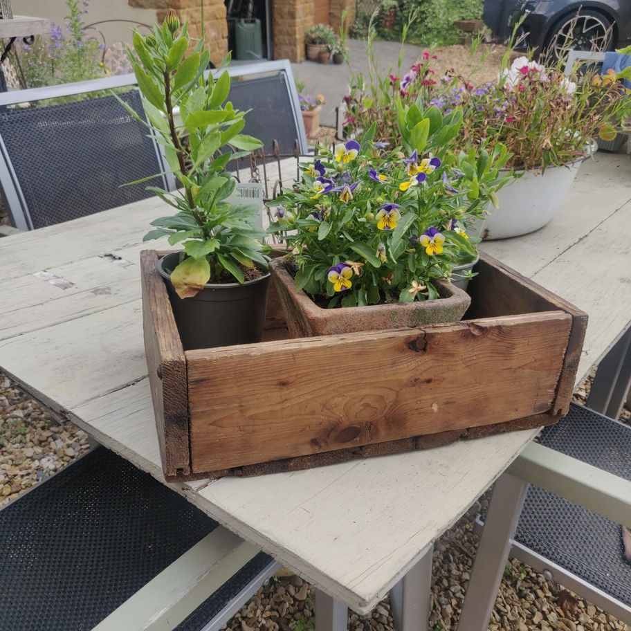 Vintage early 20th century oak crate original not reproduction