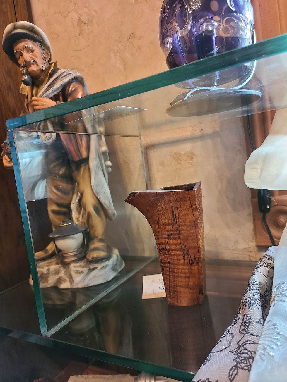 サムネイル： Wood/ウッド　Hand carved Flower Vase, Japanese Maki wood/手彫りの花器、日本槙の木