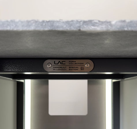 LAC Special Limited edition plaque showing brand , hand built in London , and the edition number you have received