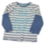 Pale blue striped long sleeved top with words Mr Handsome