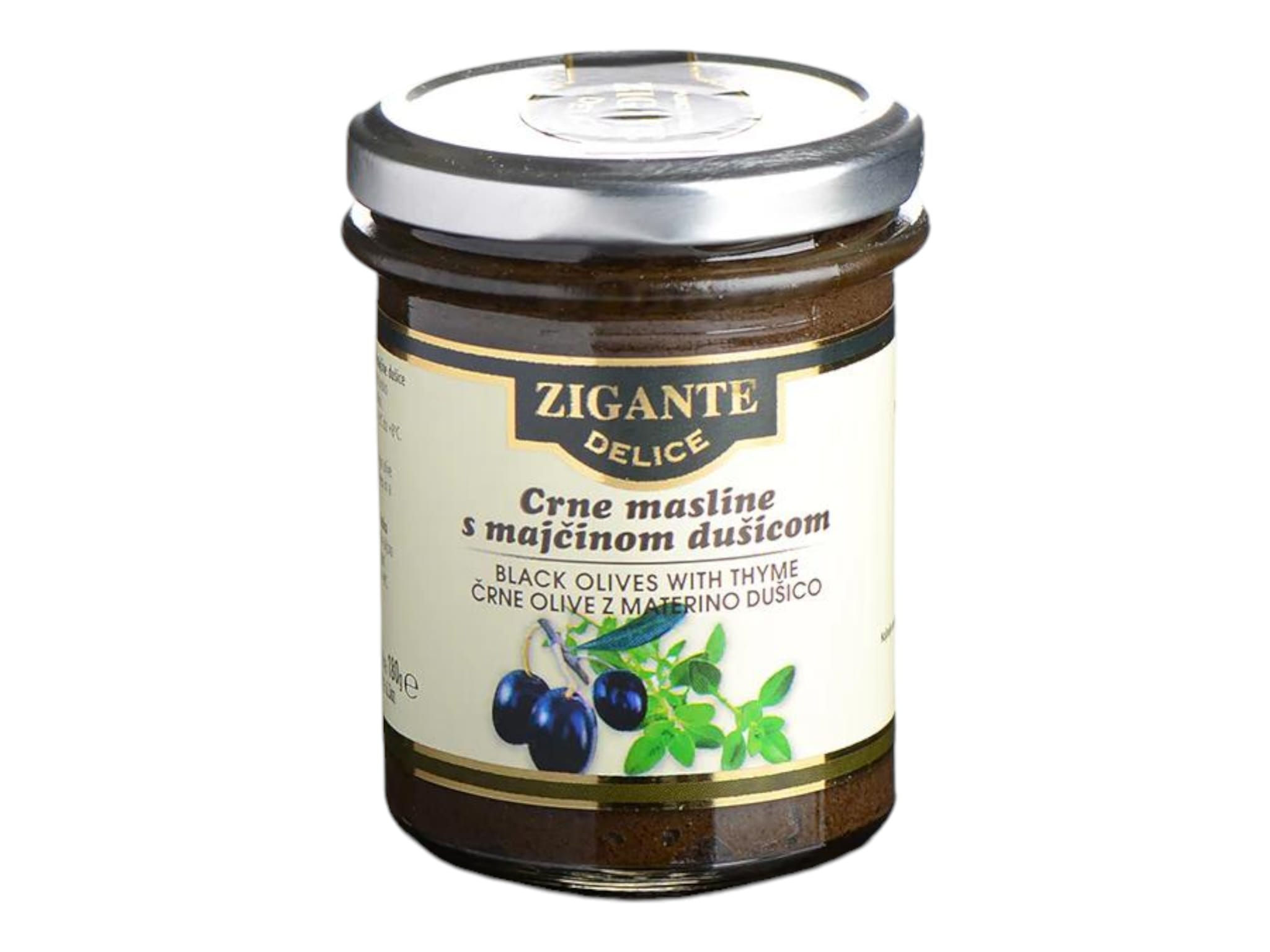 Aufstrich aus schwarzen Oliven und Thymian 180g