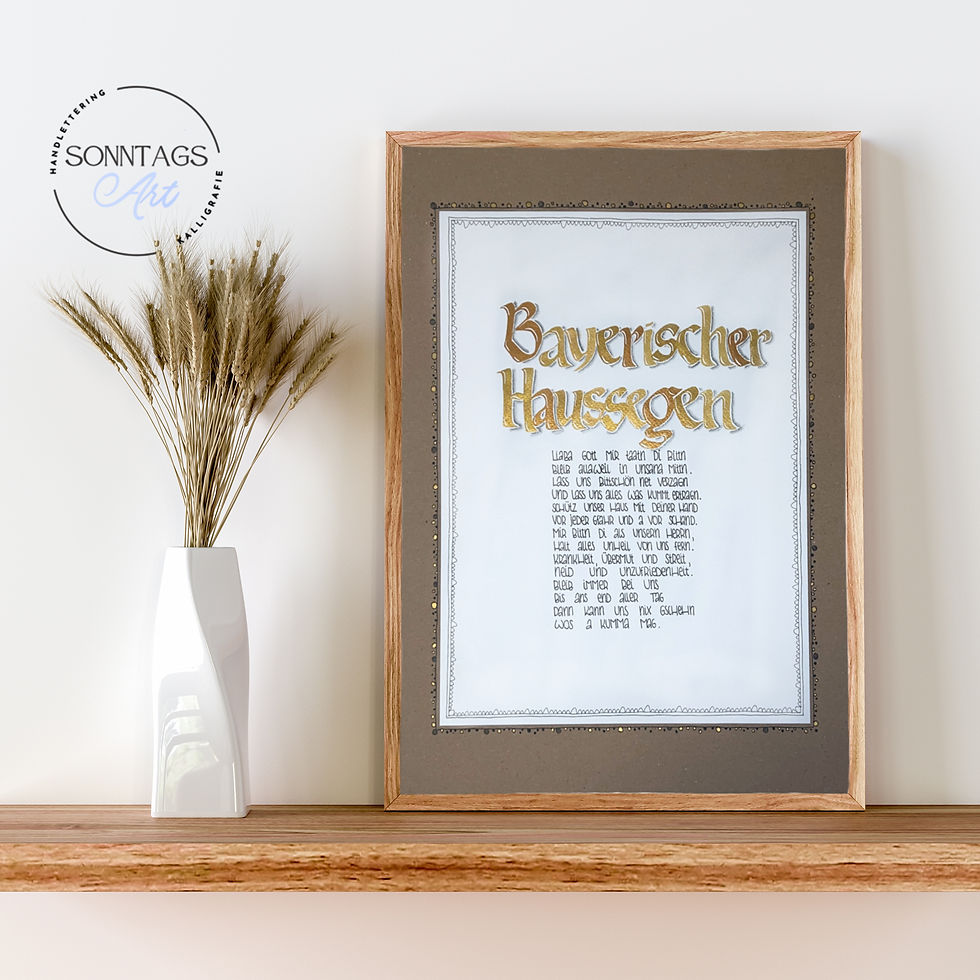 SonntagsArt_Kalligraphie_Haussegen_bayrisch_Geschenk