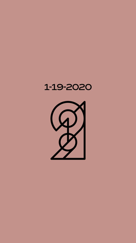 Custom monogram design for "1-19-2020" with artfully layered overlapping letters and numbers, created by Designer Murat.
