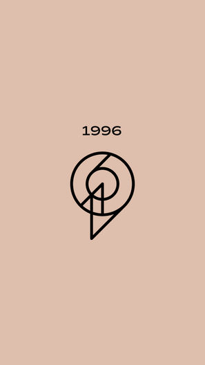 Custom monogram design for "1996" with artfully layered overlapping letters and numbers, created by Designer Murat.
