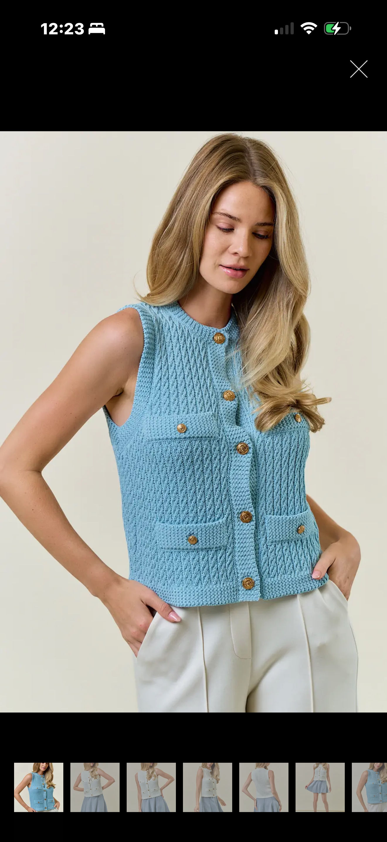 Sleeveless Button Down Knit 