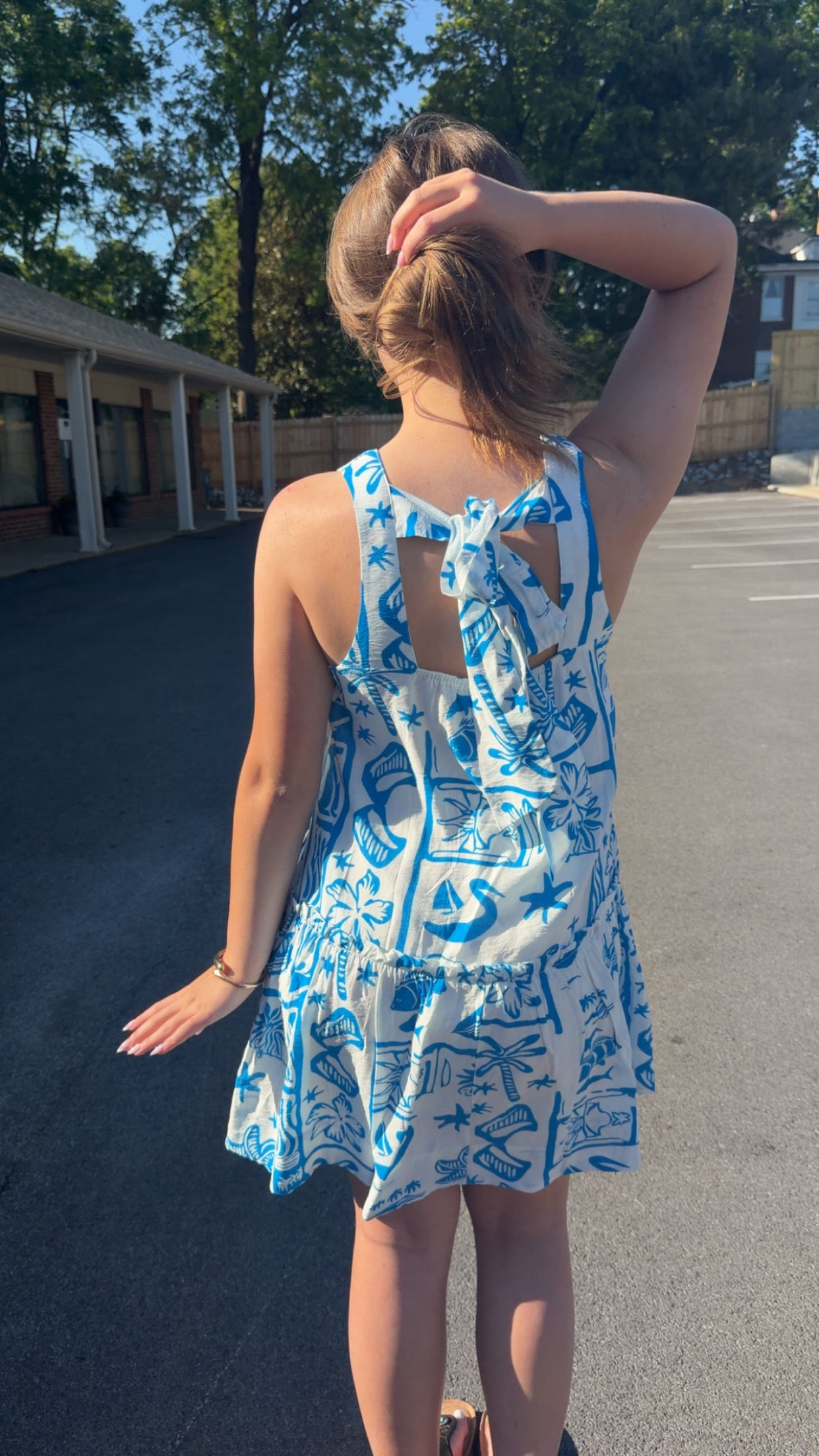 Blue and White Beach Dress